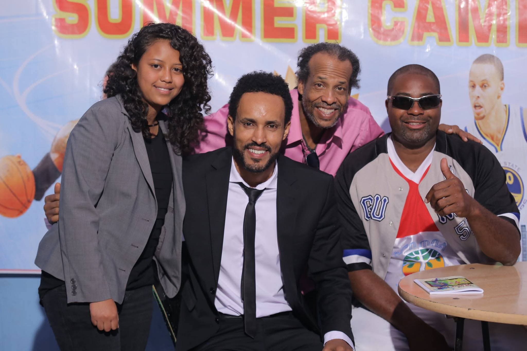 Coach Carlos with guests at an Ethio Ballers summer camp